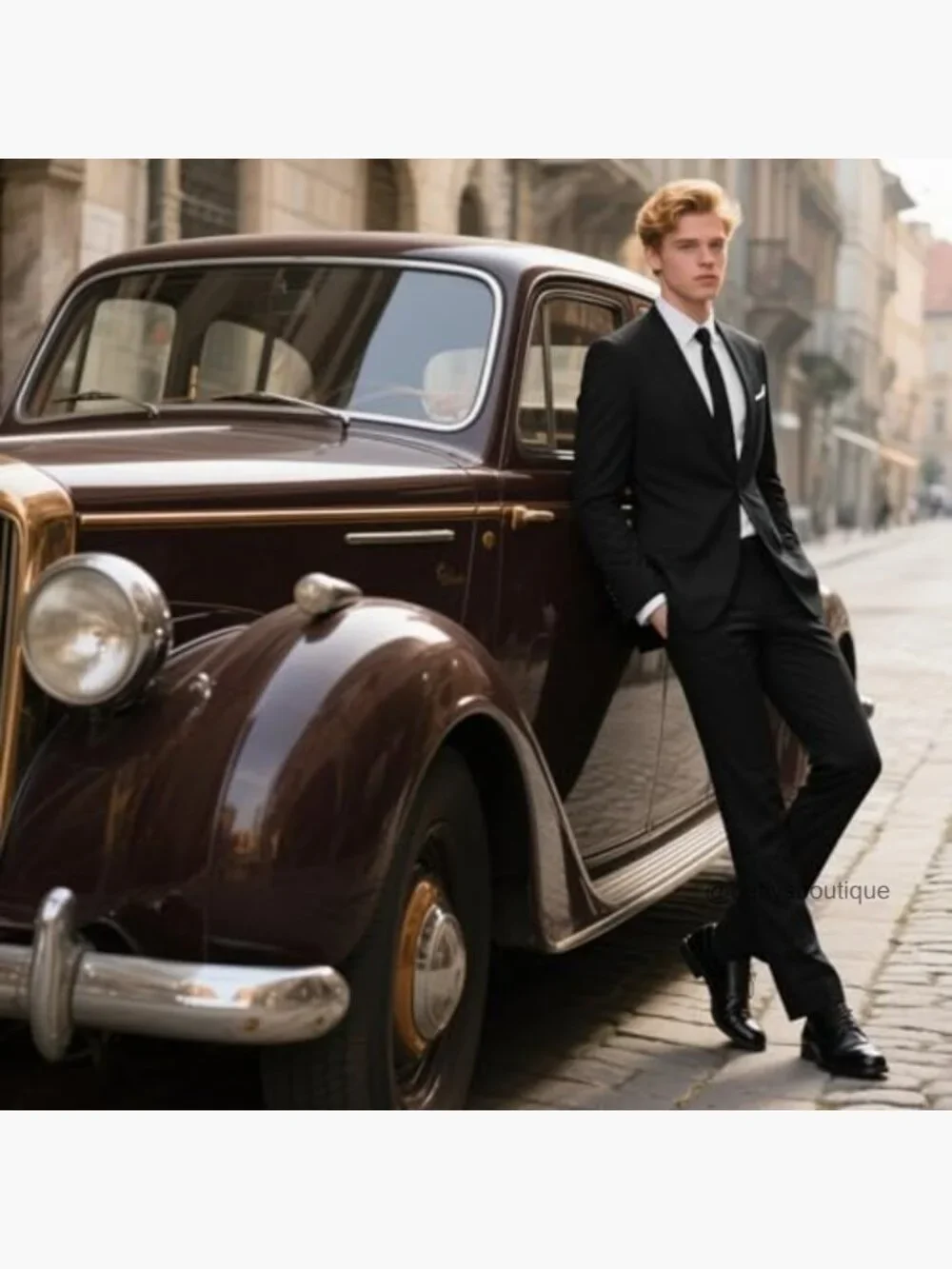 3-Piece Regular Fit Suit Set with Blazer Vest Pants Formal Wedding Prom - Picture 3 of 7